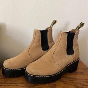 Dr. Martens Beige Leather Chelsea Boots